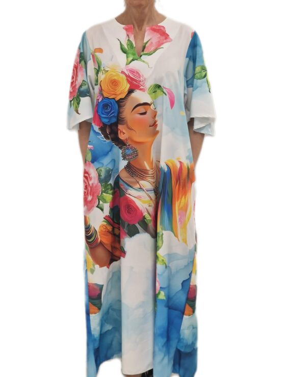 Kleit Fashion valge lilleline