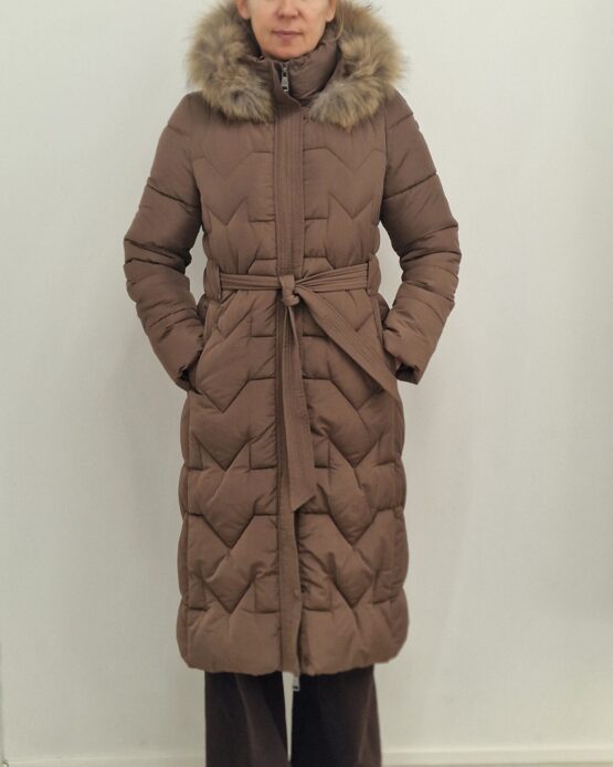 Mantel Moda pruun pikk 24502