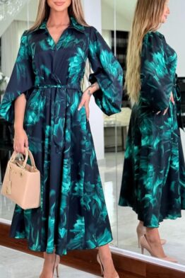 Kleit EY must rohelisega