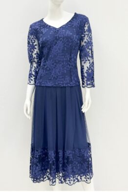 Kleit Magdalena sinine pitsiga