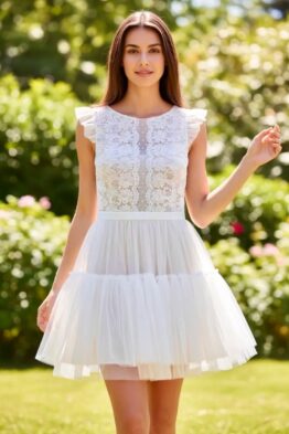 Kleit S&S valge lühike 23636